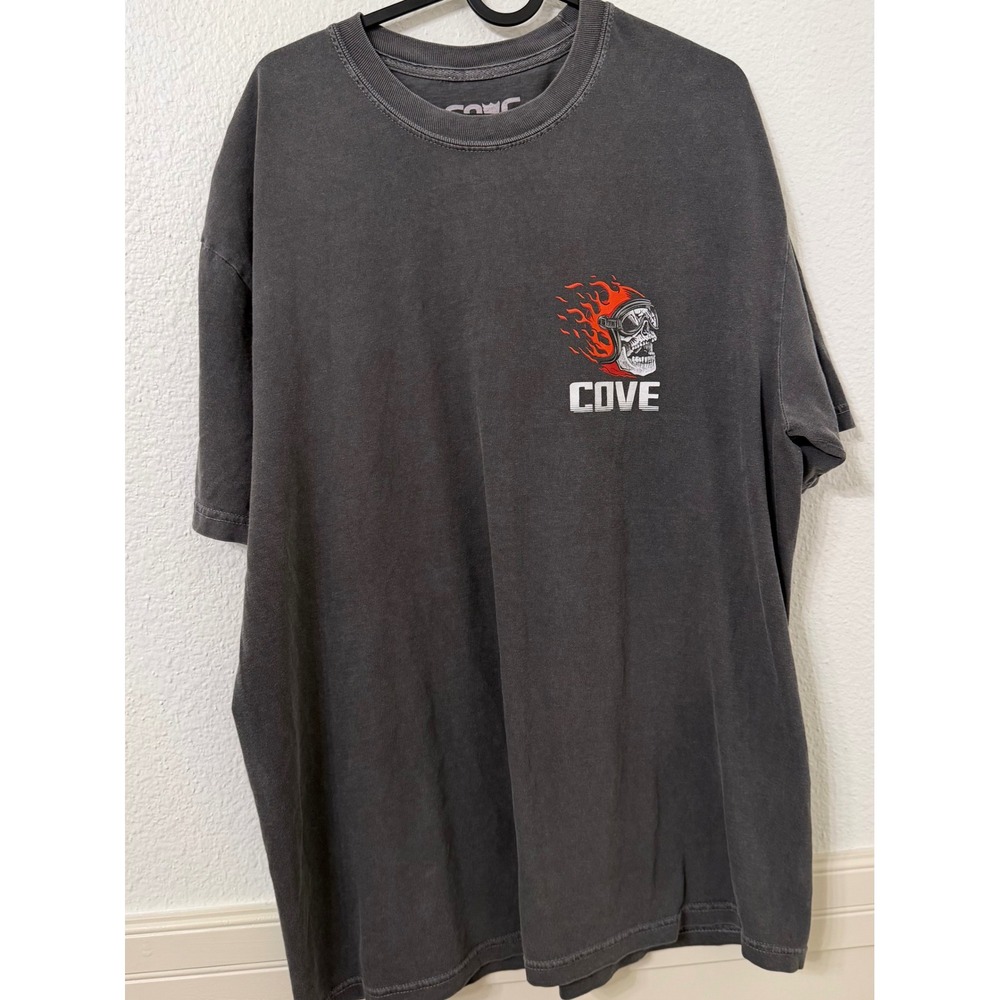 The Stronghold Mens XL Cove Racing Graphic T-Shirt Charcoal Grey Regular Fit